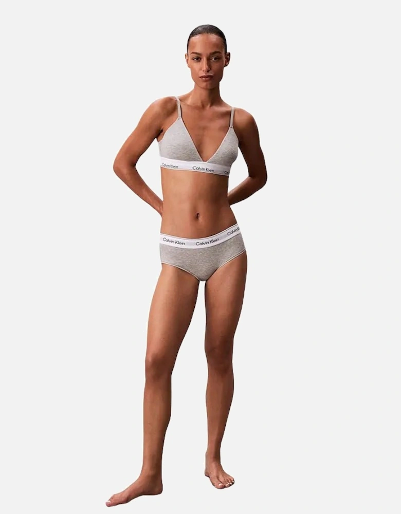 Icon Cotton Modal Lightly Lined Triangle Bra, Grey Heather