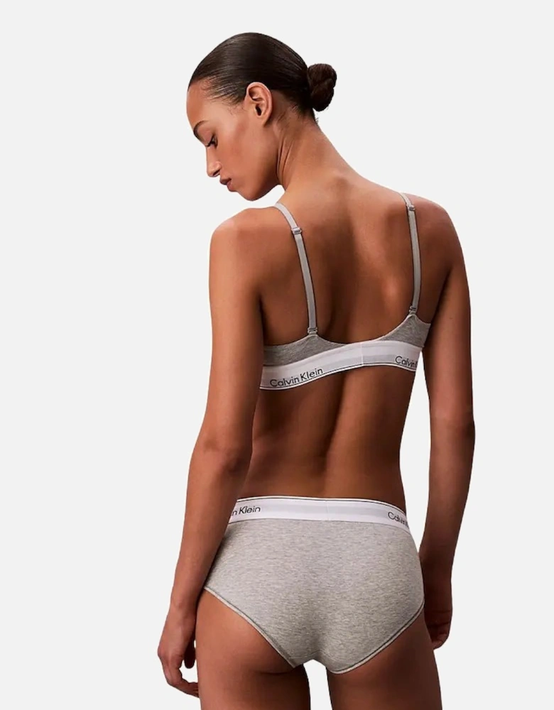 Icon Cotton Modal Lightly Lined Triangle Bra, Grey Heather