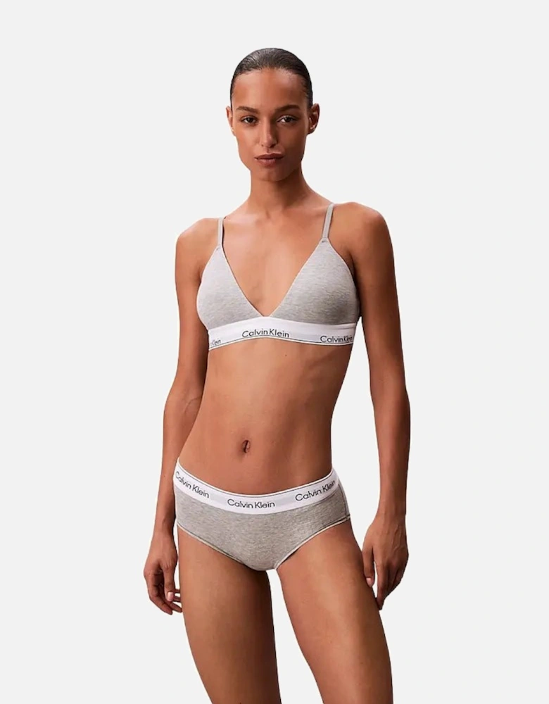 Icon Cotton Modal Lightly Lined Triangle Bra, Grey Heather