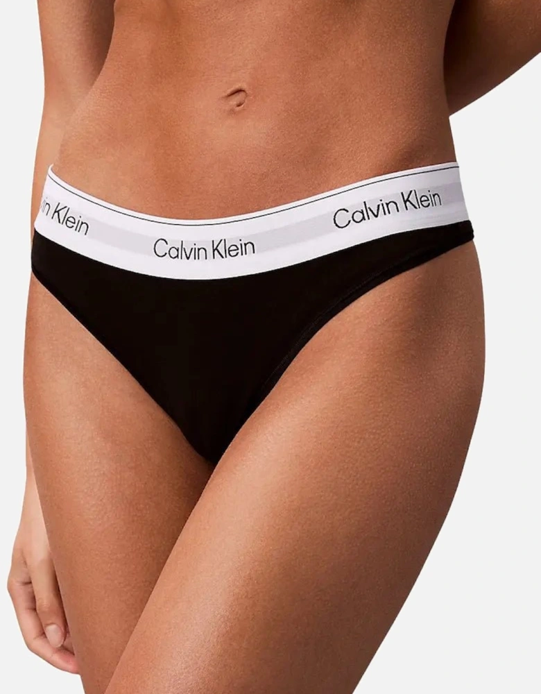 Icon Cotton Modal Thong, Black