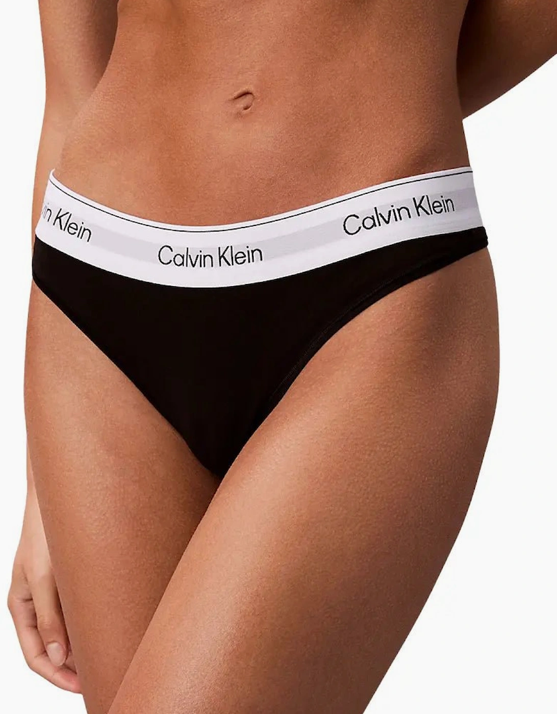 Calvin Klein Women's Icon Cotton Modal Thong, Black - Size: 16
