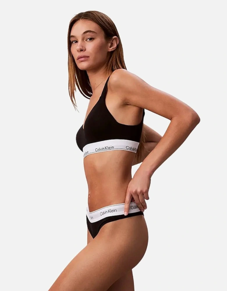 Icon Cotton Modal Thong, Black