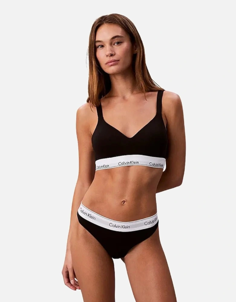 Icon Cotton Modal Thong, Black