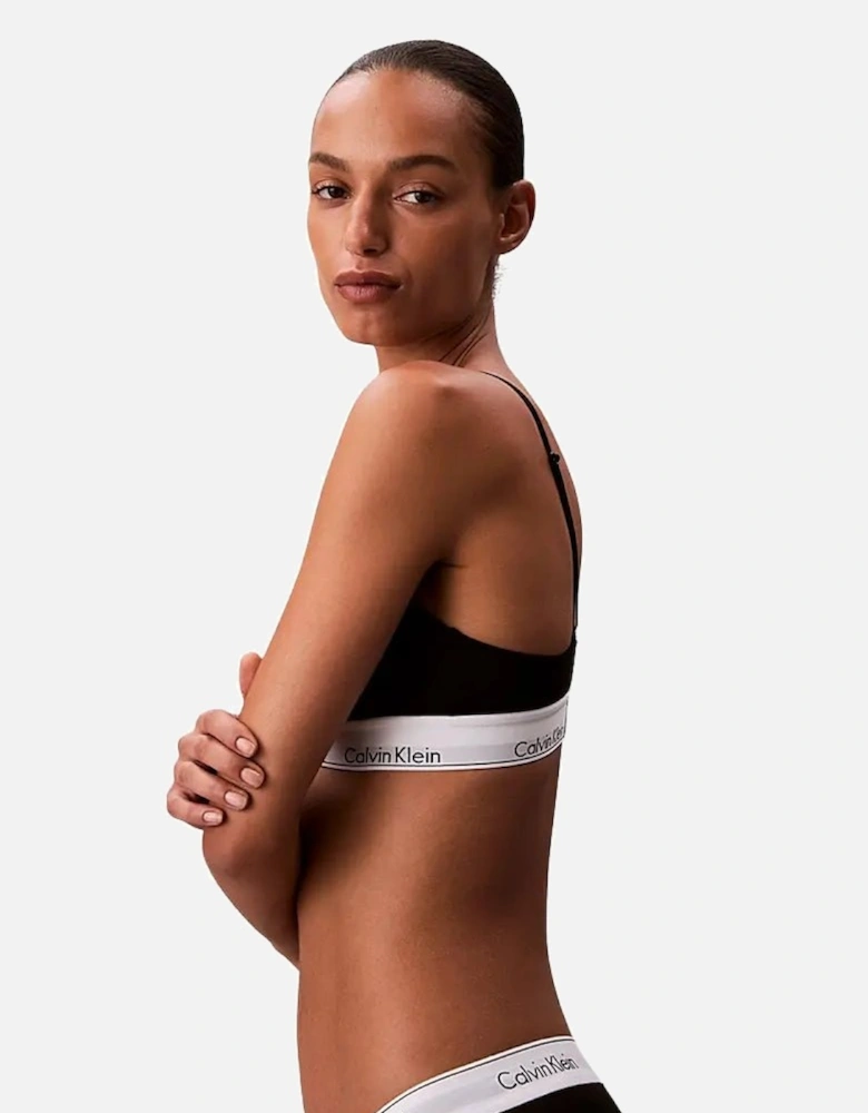 Icon Cotton Modal Lightly Lined Triangle Bra, Black