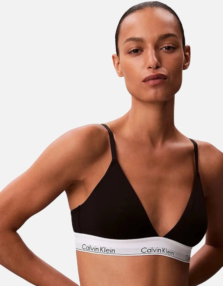 Icon Cotton Modal Lightly Lined Triangle Bra, Black