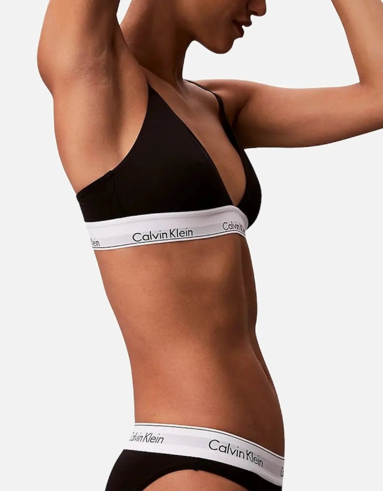 Icon Cotton Modal Lightly Lined Triangle Bra, Black