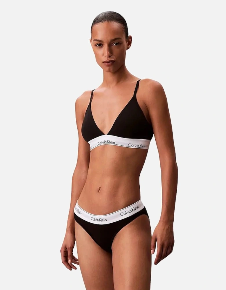 Icon Cotton Modal Lightly Lined Triangle Bra, Black