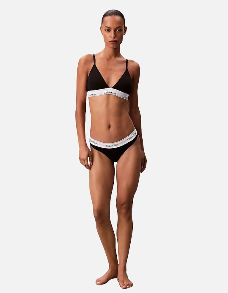 Icon Cotton Modal Lightly Lined Triangle Bra, Black