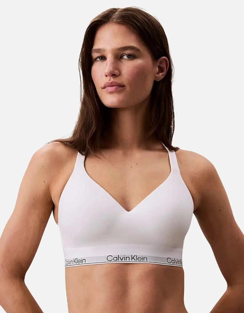 Icon Cotton Modal Lift Bralette, White