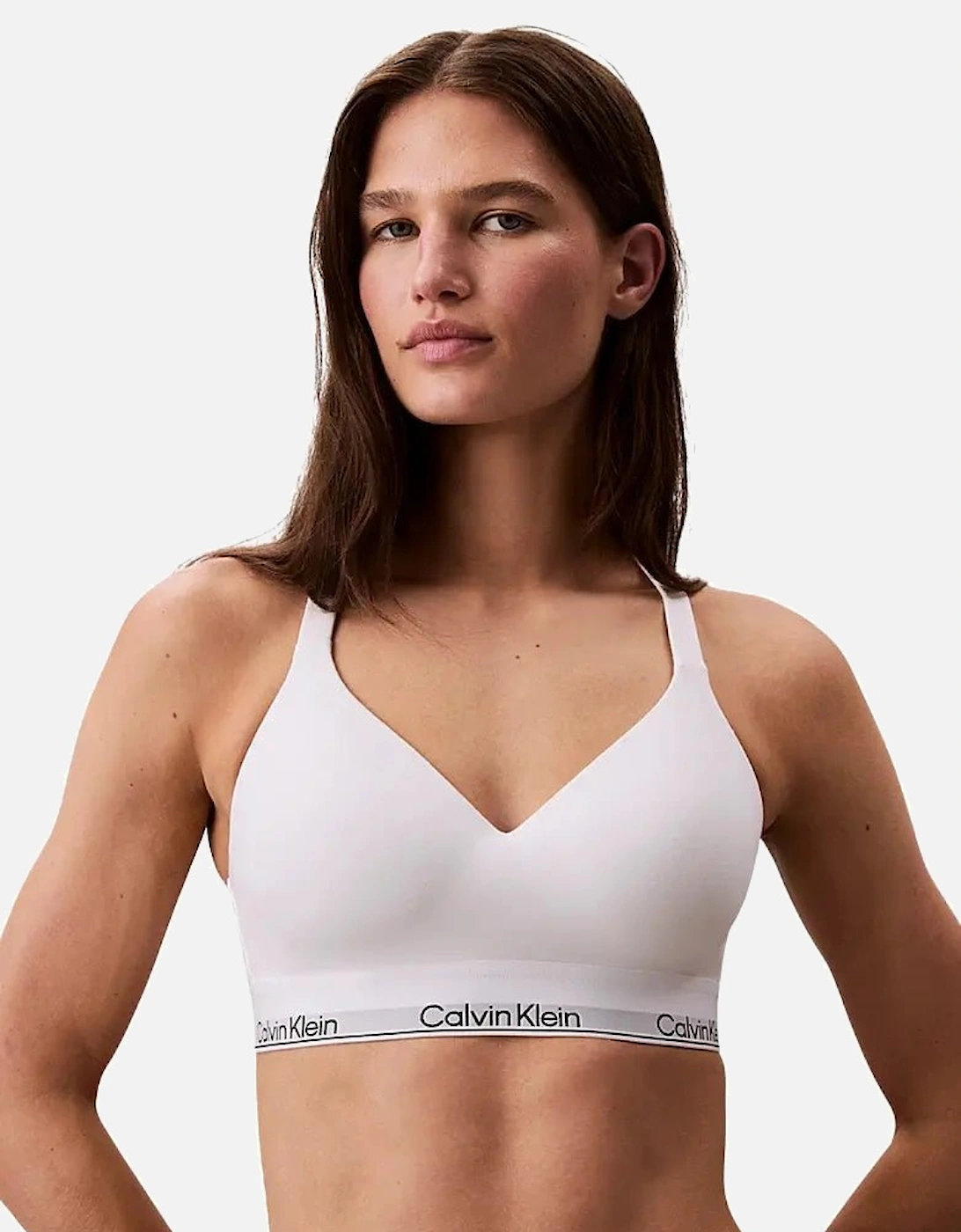 Calvin Klein Women's Icon Cotton Modal Lift Bralette, White - Size: 10/8