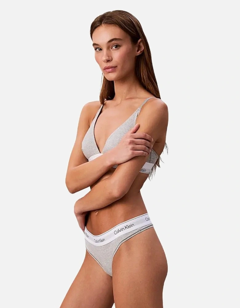 Icon Cotton Modal Thong, Grey Heather