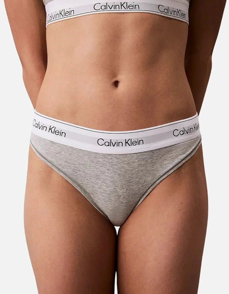 Icon Cotton Modal Thong, Grey Heather