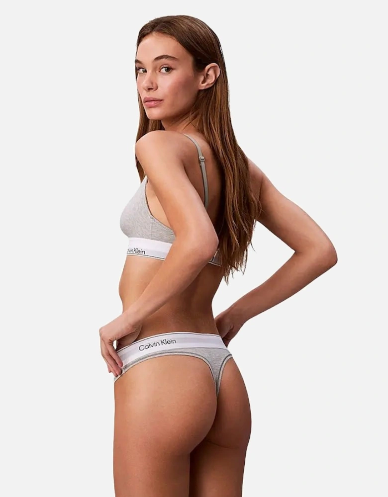 Icon Cotton Modal Thong, Grey Heather