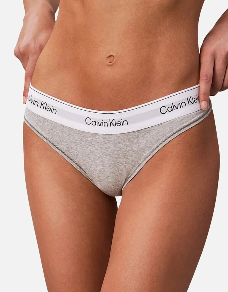 Icon Cotton Modal Thong, Grey Heather