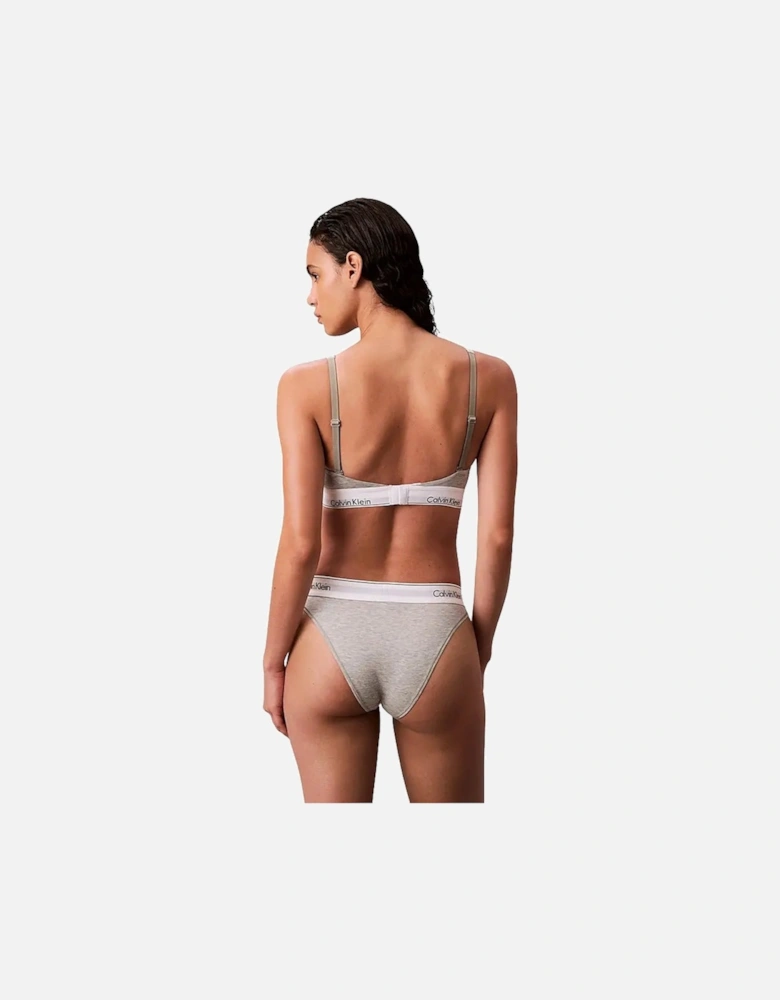 Icon Cotton Modal Lightly Lined Bralette, Grey Heather
