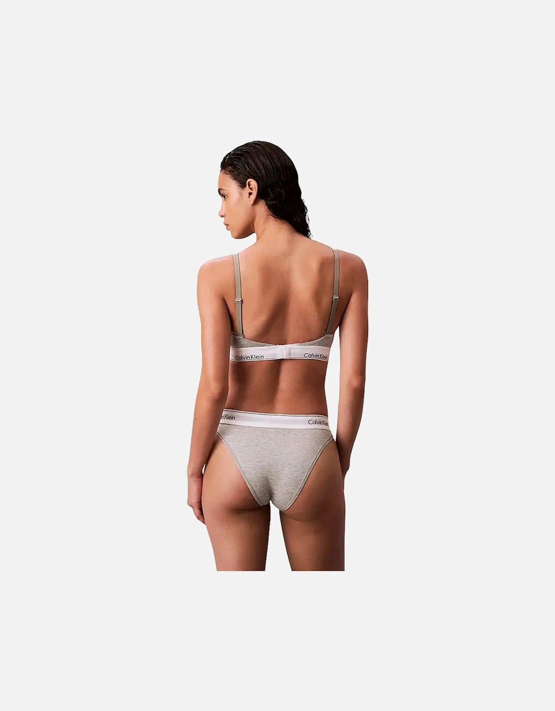 Icon Cotton Modal Lightly Lined Bralette, Grey Heather