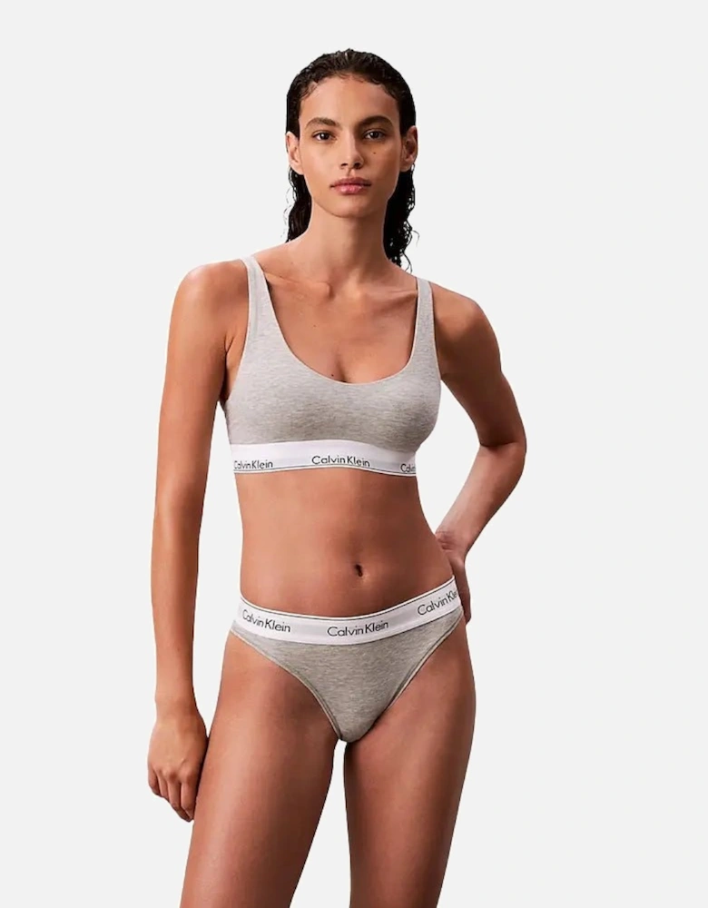 Icon Cotton Modal Lightly Lined Bralette, Grey Heather