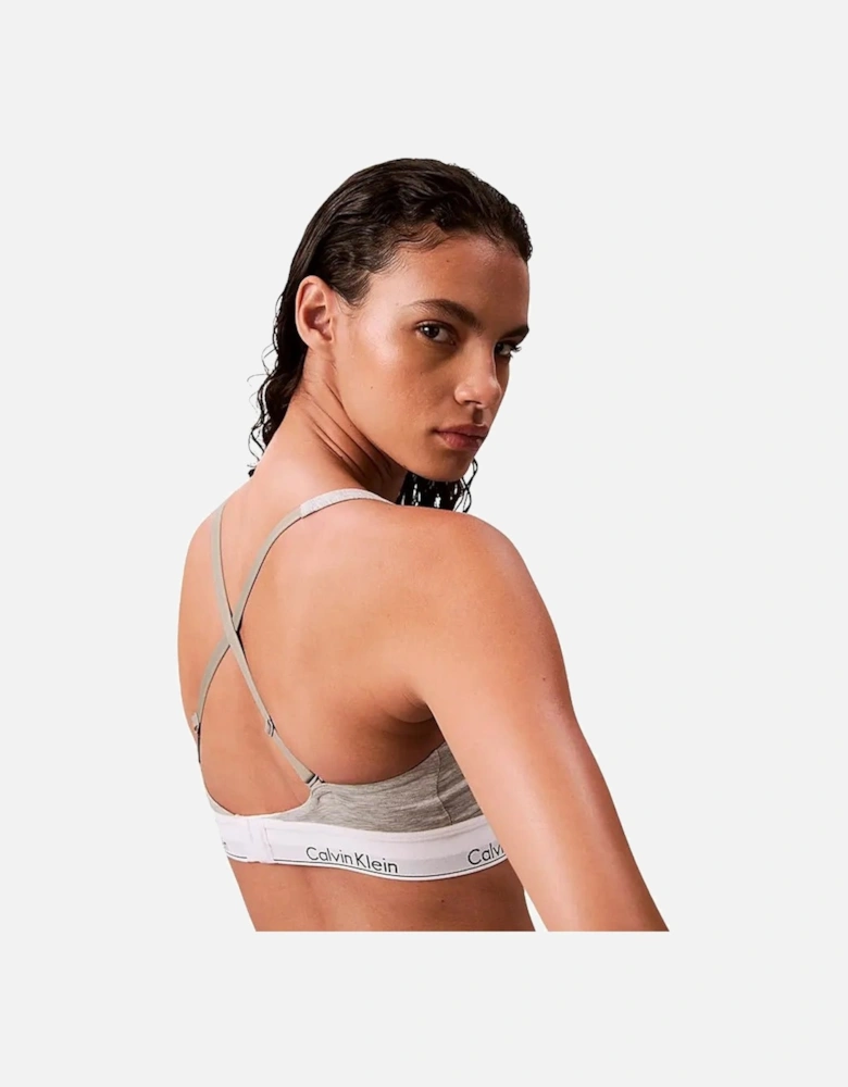 Icon Cotton Modal Lightly Lined Bralette, Grey Heather