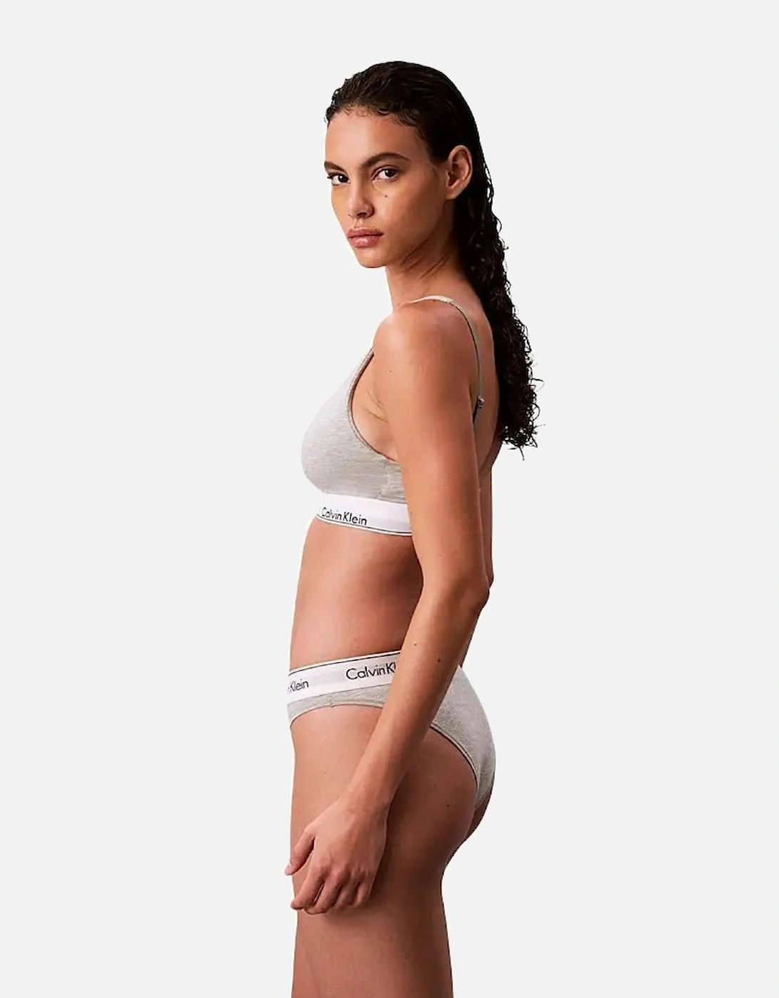 Icon Cotton Modal Lightly Lined Bralette, Grey Heather