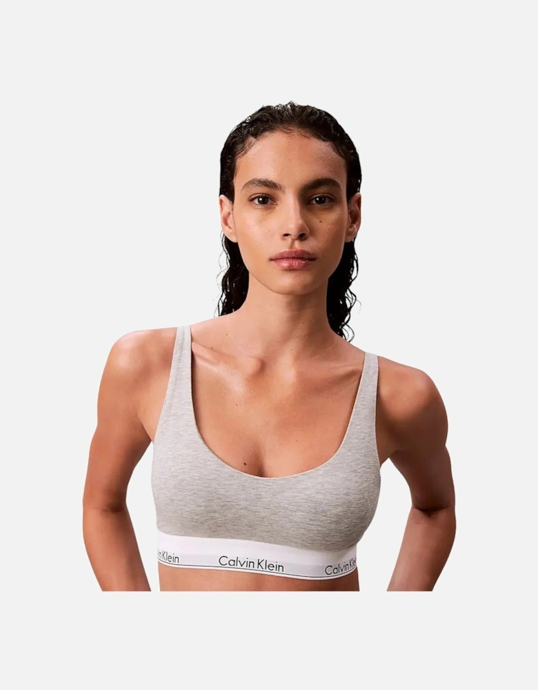 Icon Cotton Modal Lightly Lined Bralette, Grey Heather