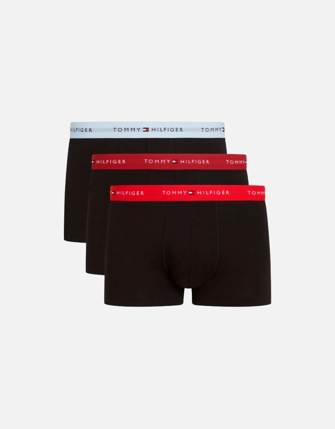 3-Pack Signature Cotton Boxer Trunks, Black w/ red/burgundy/ice, 10 of 9