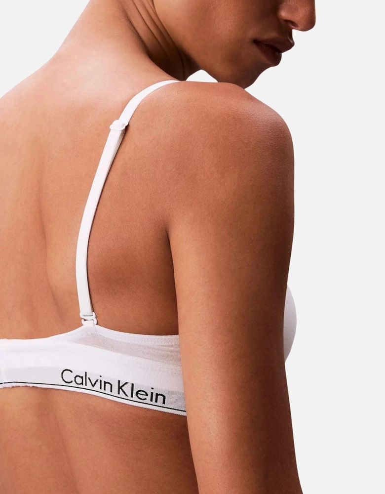 Icon Cotton Modal Lightly Lined Triangle Bra, White