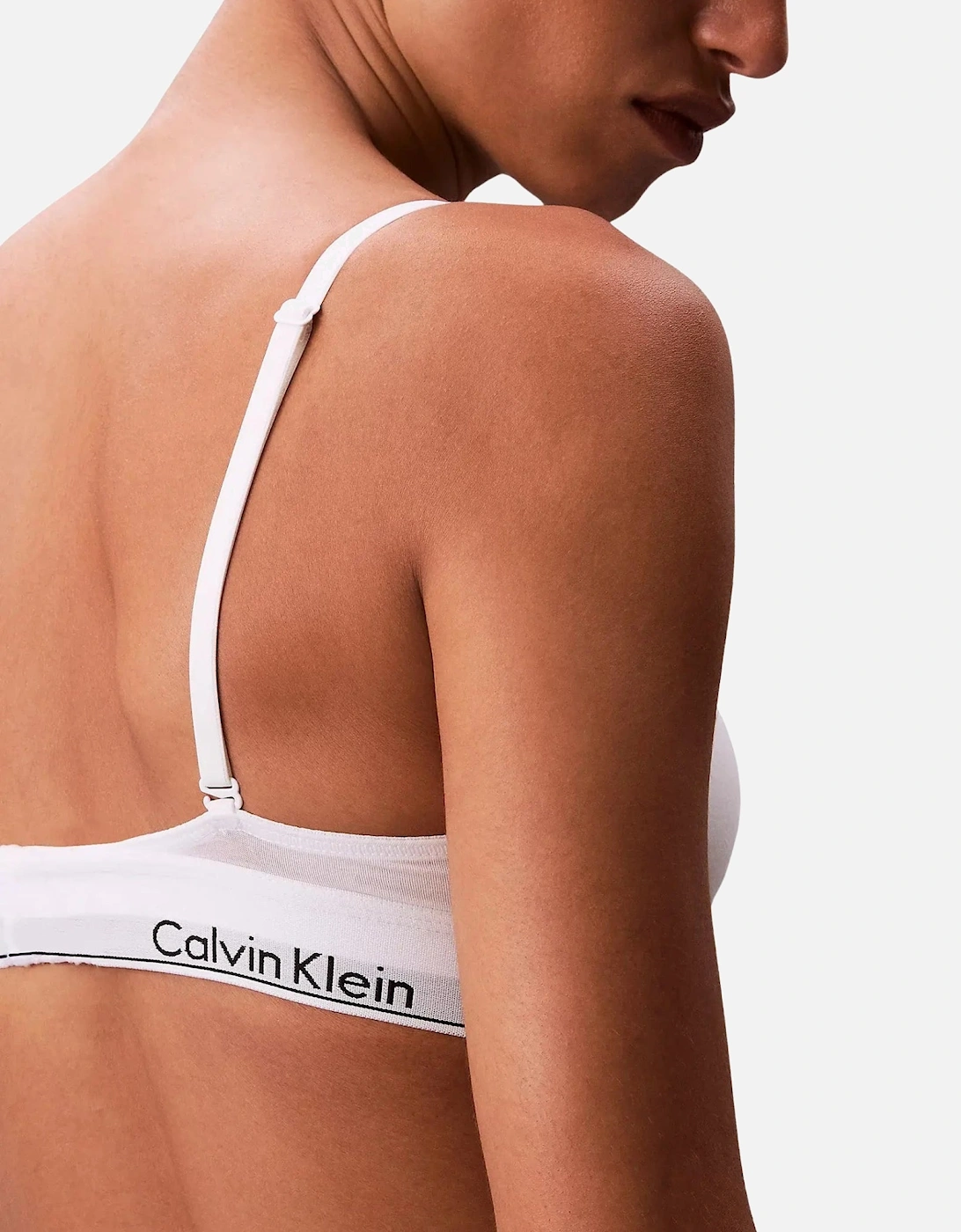 Icon Cotton Modal Lightly Lined Triangle Bra, White