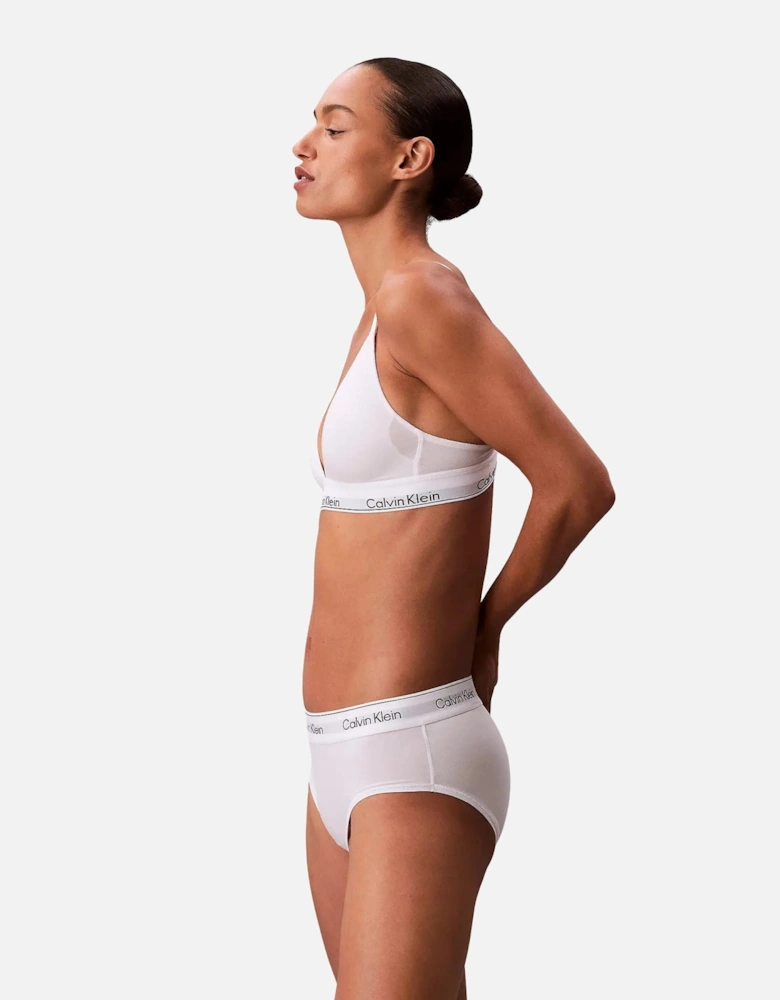Icon Cotton Modal Lightly Lined Triangle Bra, White