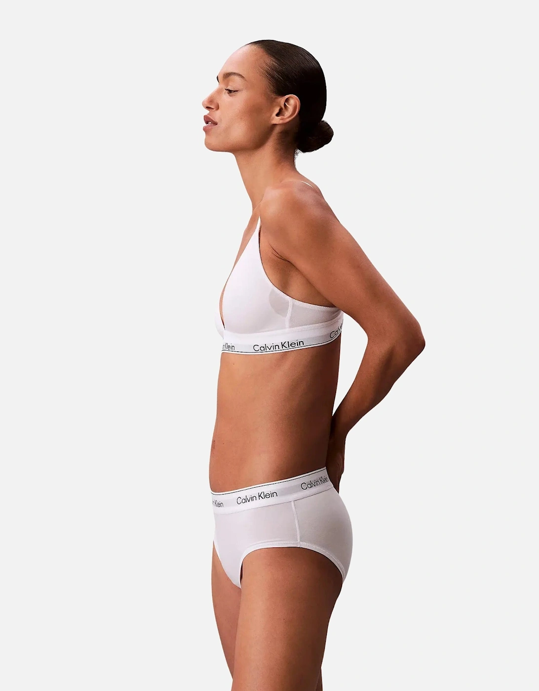 Icon Cotton Modal Lightly Lined Triangle Bra, White