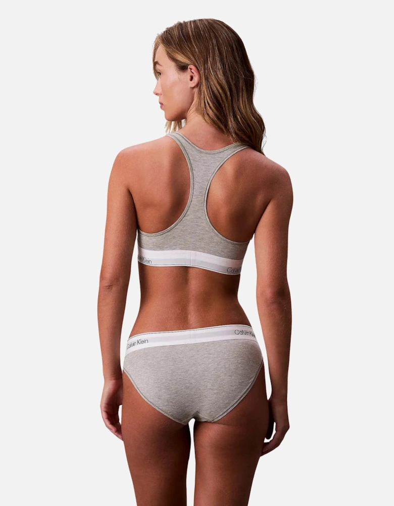 Icon Cotton Modal Unlined Bralette, Grey Heather