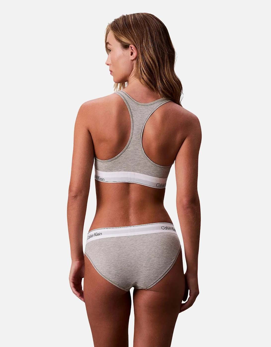 Icon Cotton Modal Unlined Bralette, Grey Heather