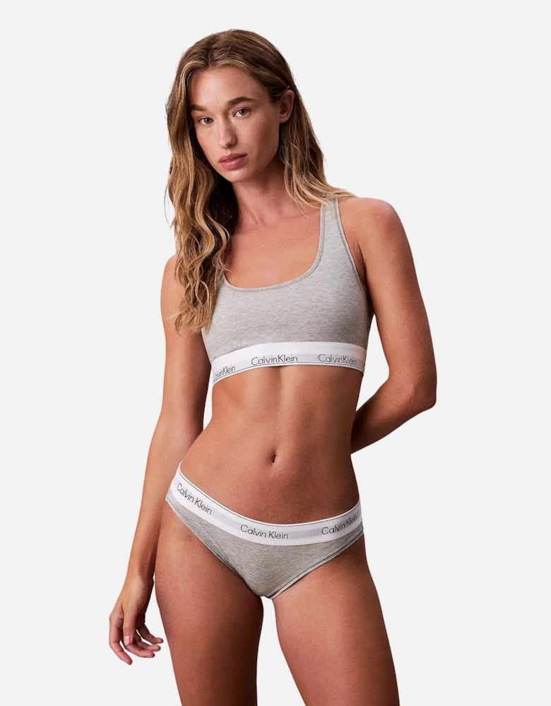 Icon Cotton Modal Unlined Bralette, Grey Heather