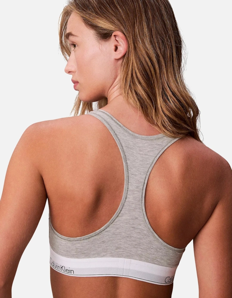 Icon Cotton Modal Unlined Bralette, Grey Heather