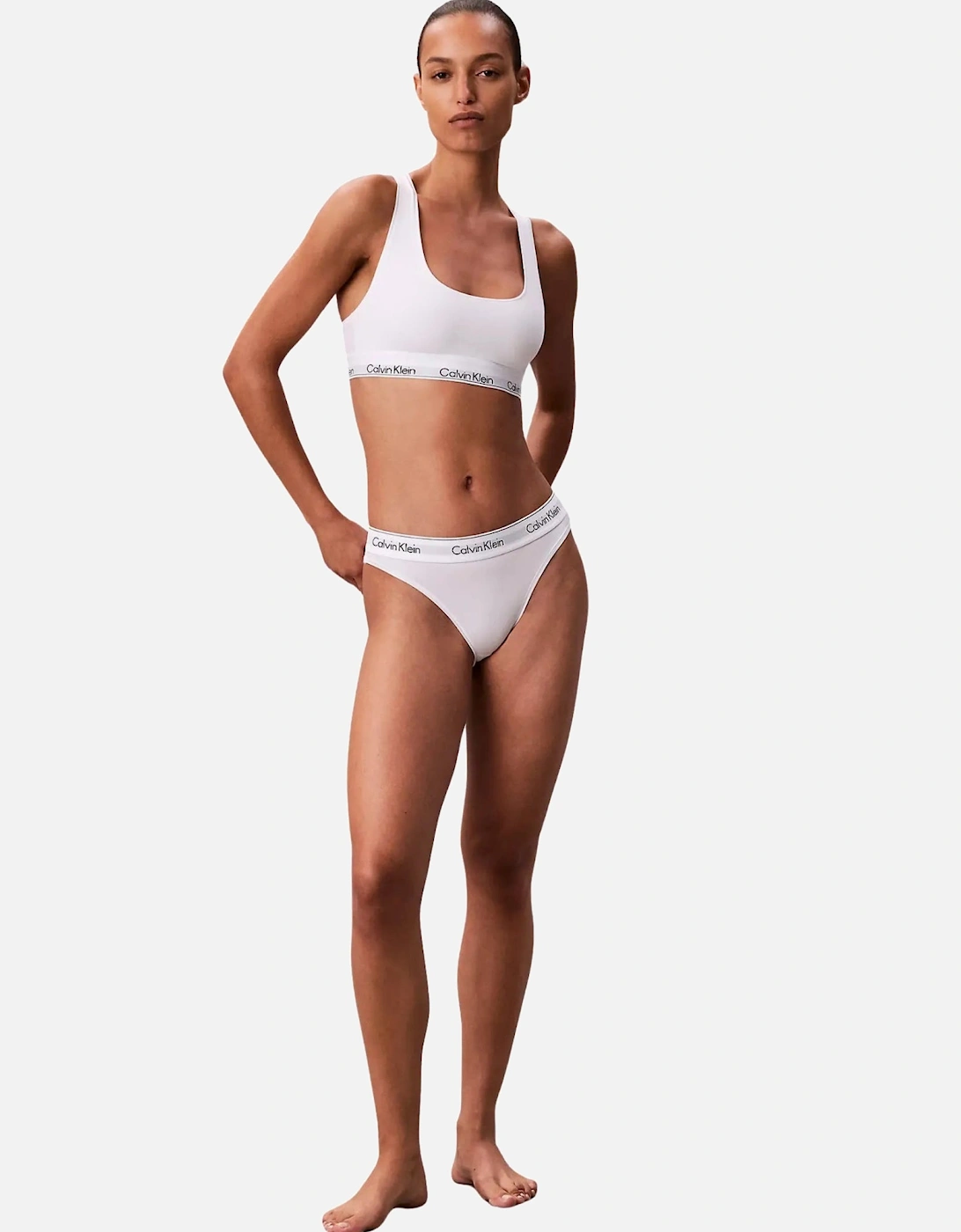 Icon Cotton Modal Unlined Bralette, White
