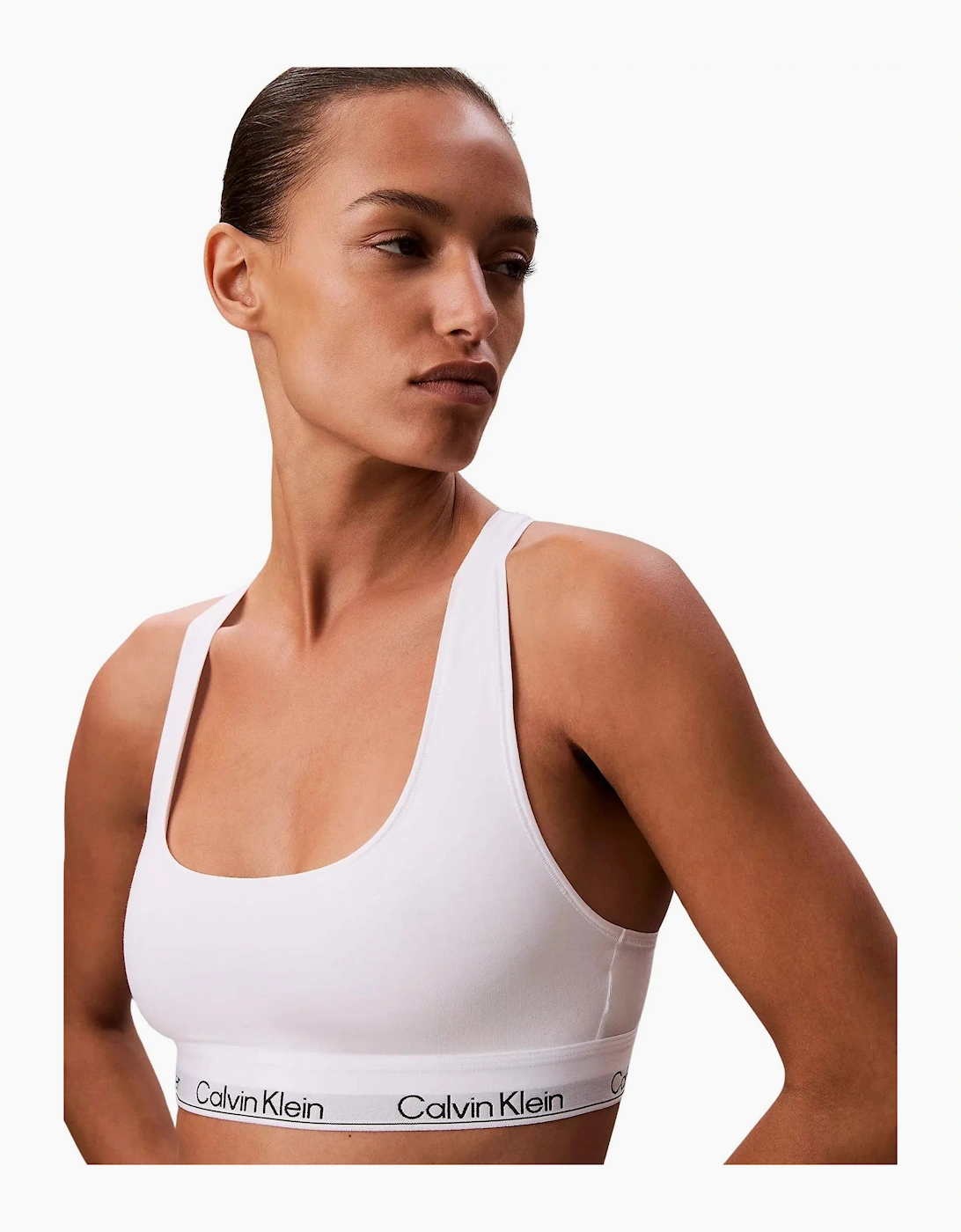 Calvin Klein Women's White Icon Cotton Modal Unlined Bralette,  1XL