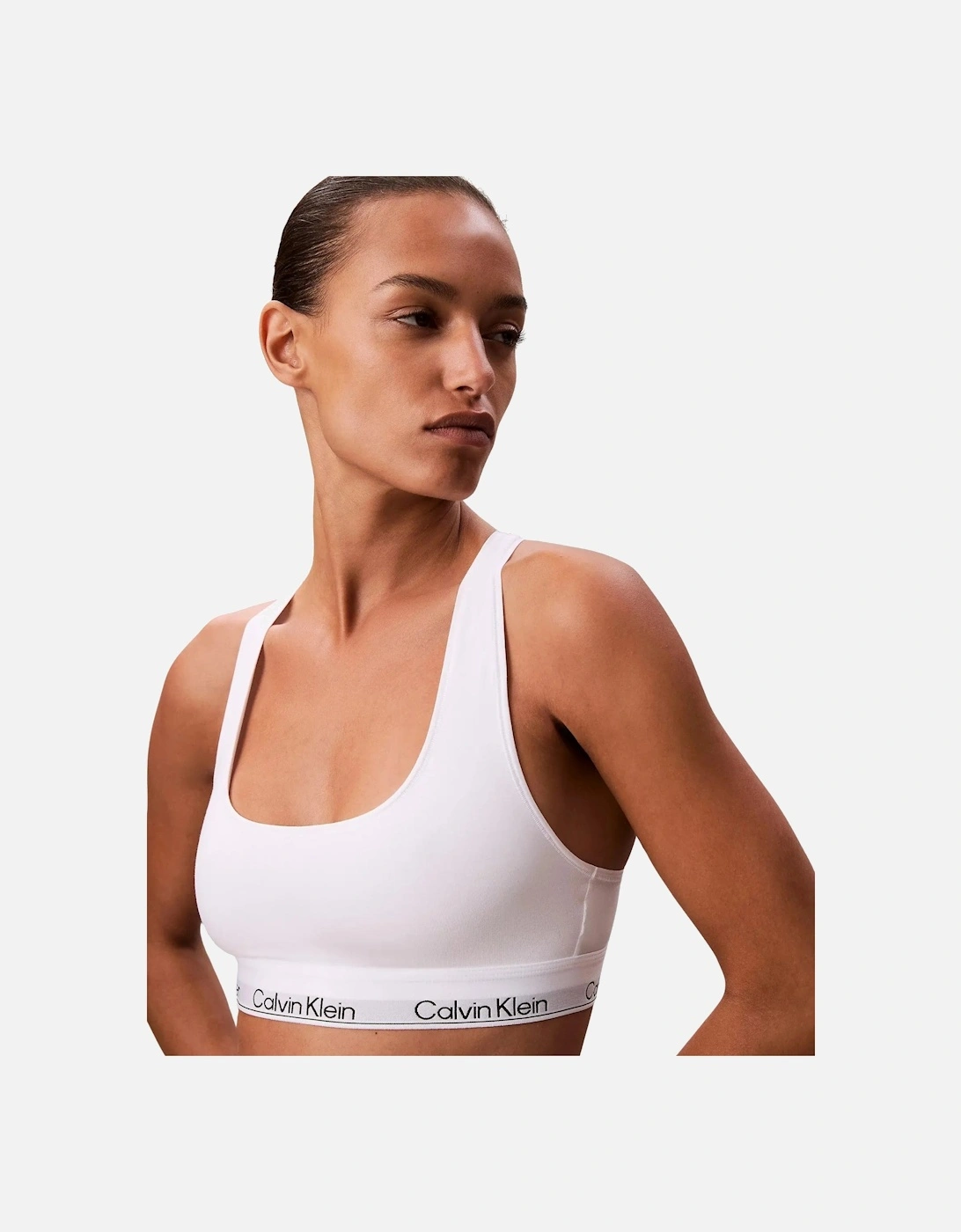 Icon Cotton Modal Unlined Bralette, White, 6 of 5