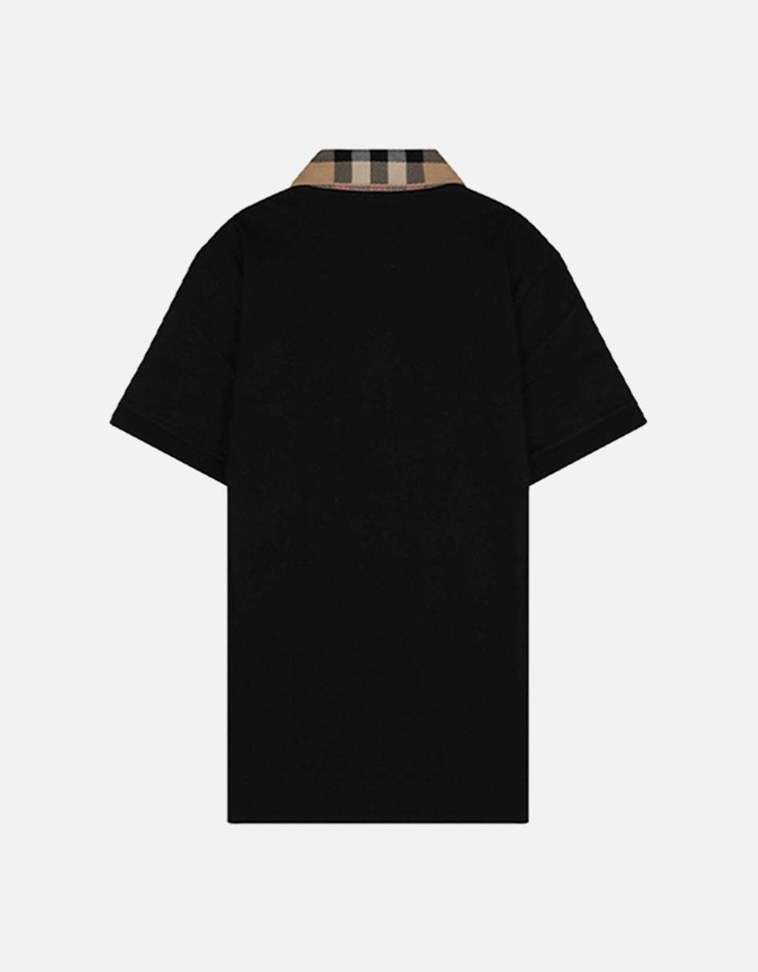 Check Collar Black Polo Shirt
