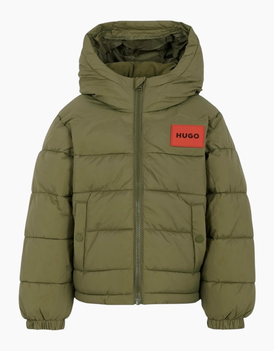 Hugo Boss Boy's Boys Khaki Green Logo Puffer Down Coat - Tan - Size: 10 years