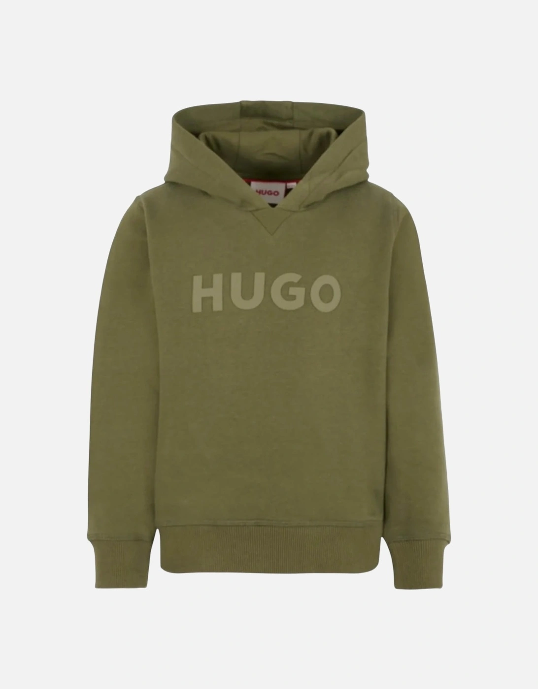Boys Khaki Green Logo Hooded Sweatshirt, 4 of 3