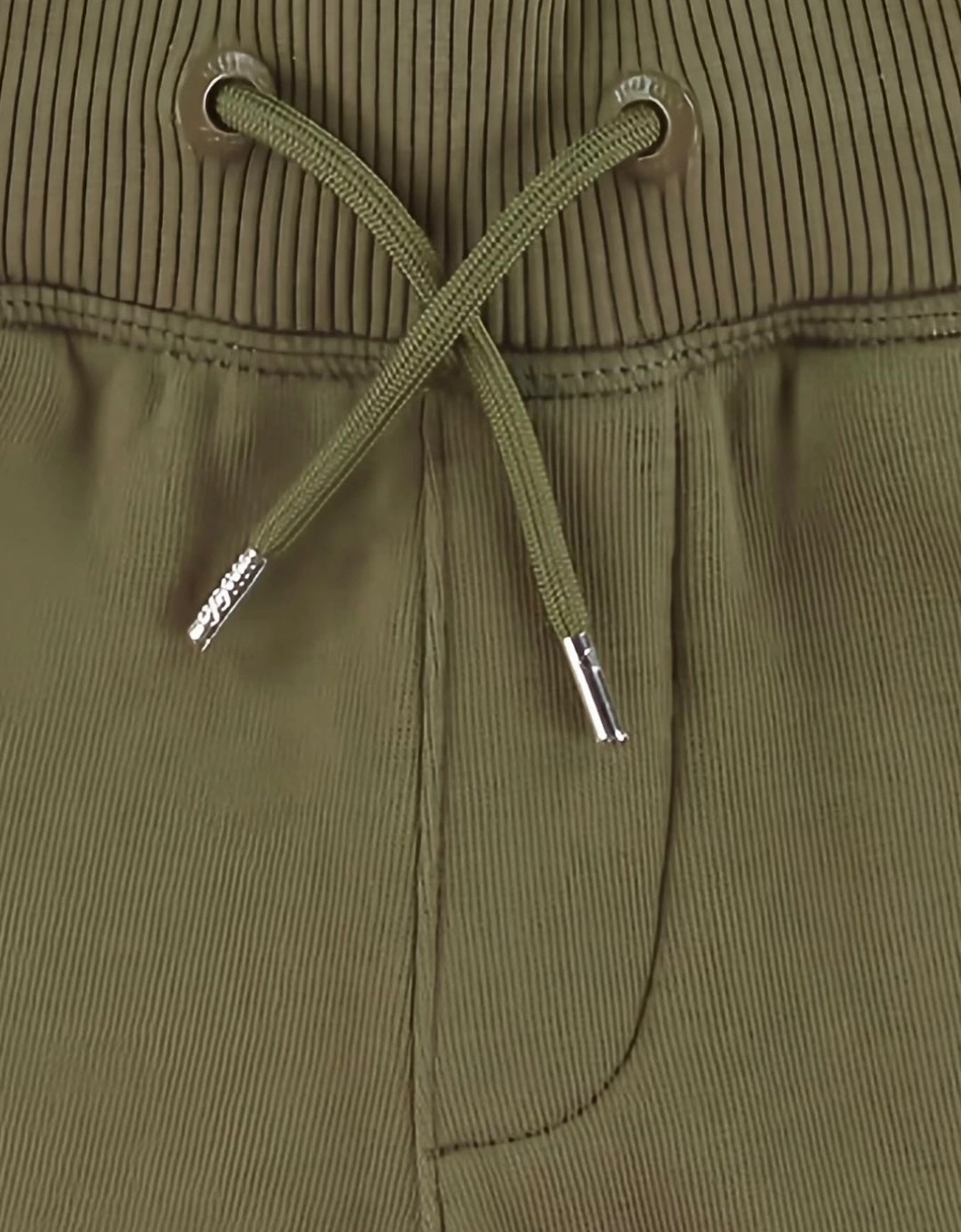 Boys Khaki Green Logo Joggers