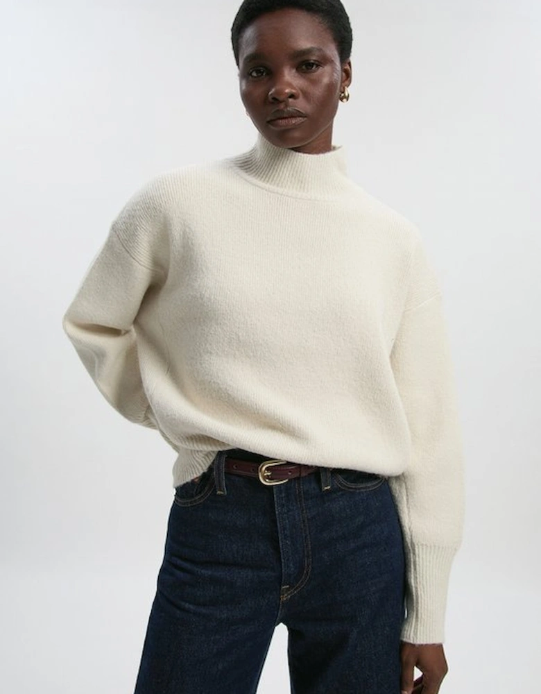 Wool Blend Cosy Funnel Neck Jumper