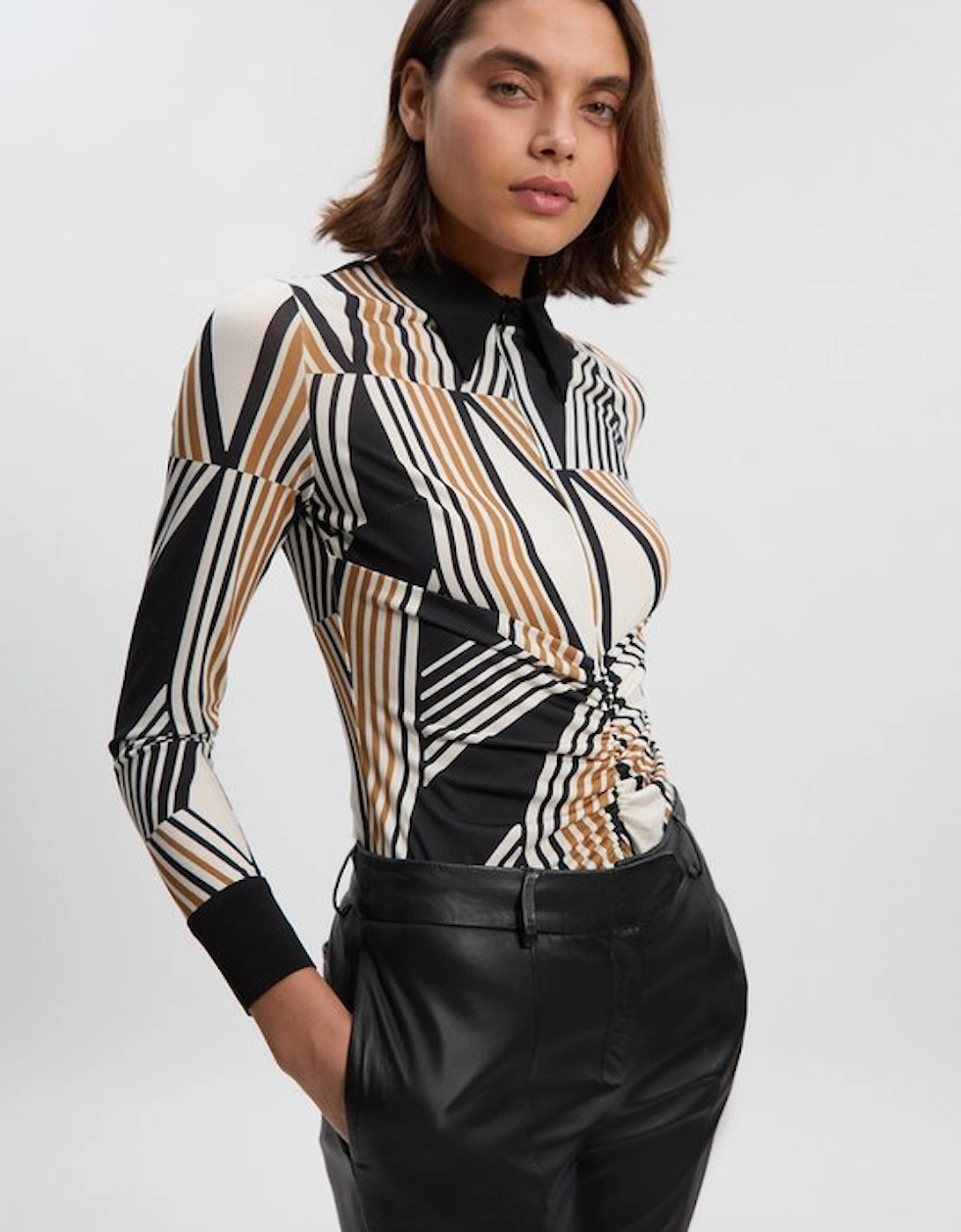 Geo Print Crepe Shirt, 2 of 1