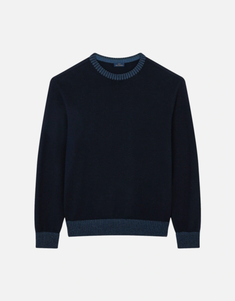 Moon Badge Wool Sweater 050 Navy