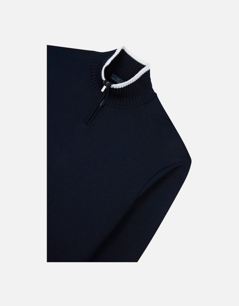 Maglia Wool Half Zip Sweater 050 Navy