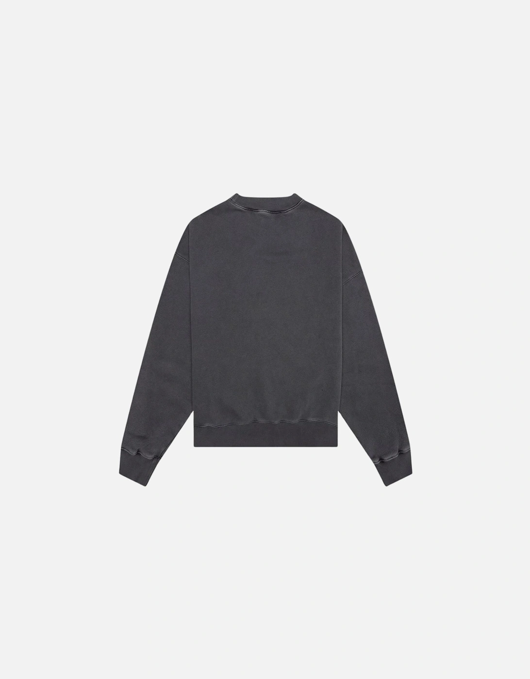 Curved Logo Washed Sweatshirt in Black