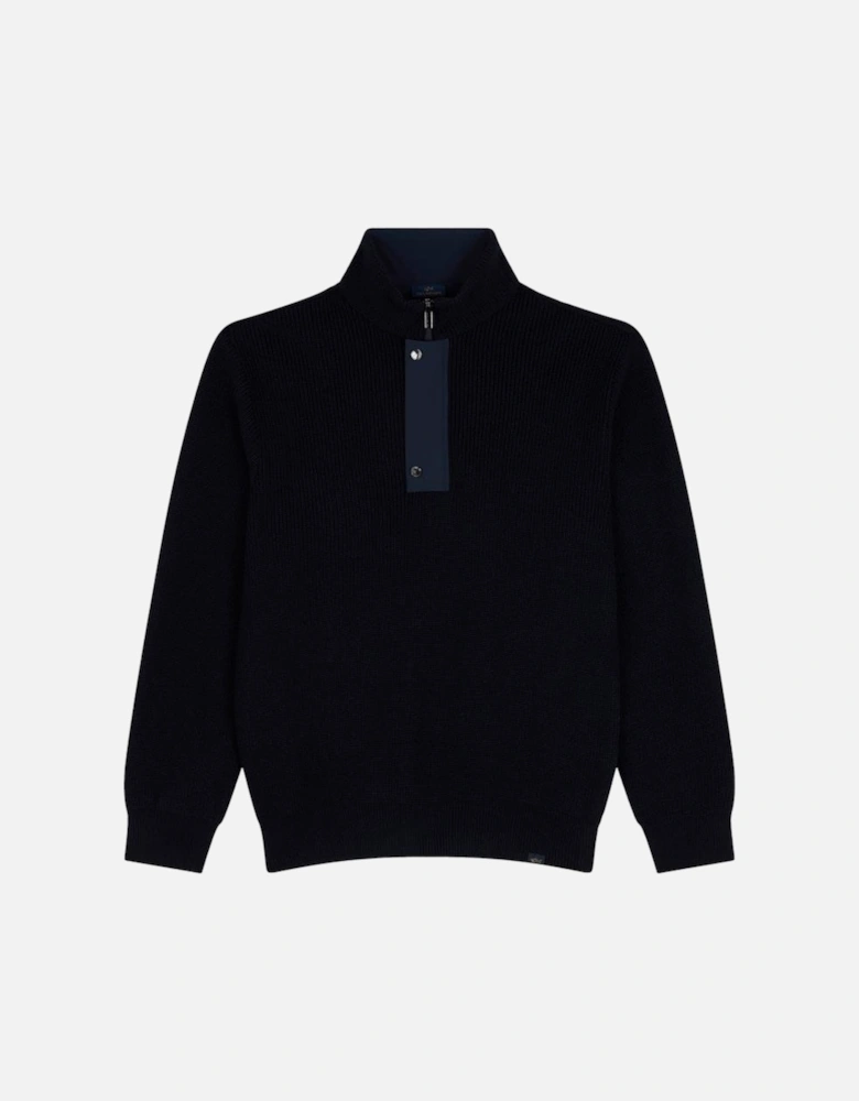 Maglia Half Zip Sweater 050 Navy