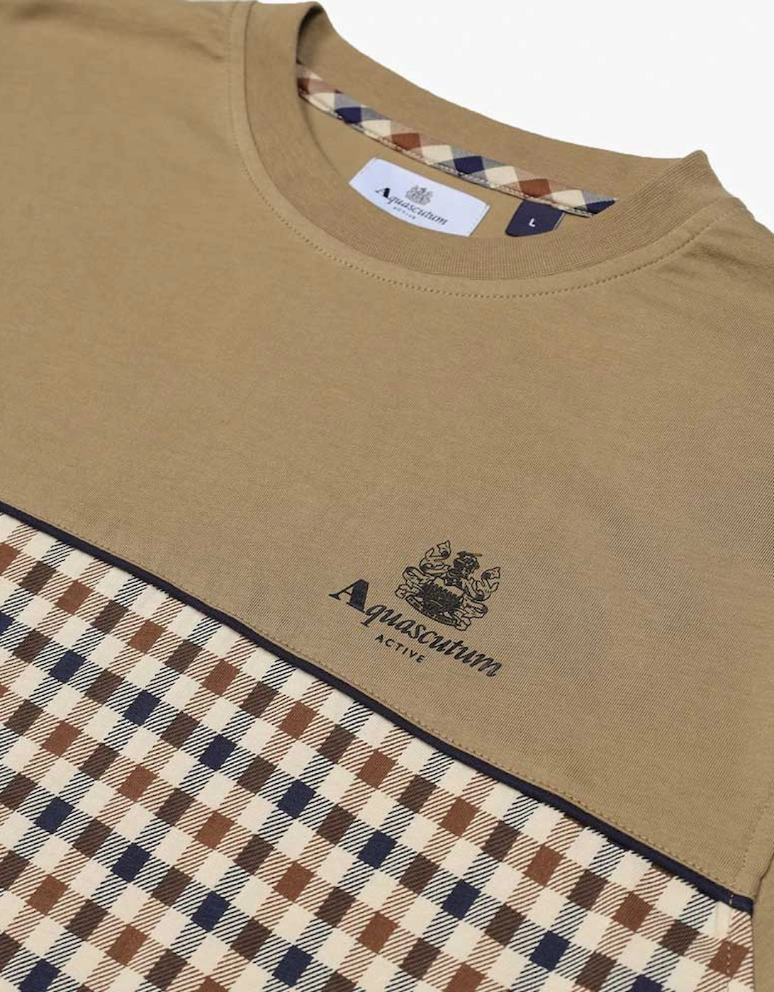 Active Piping Panel T-Shirt - Khaki