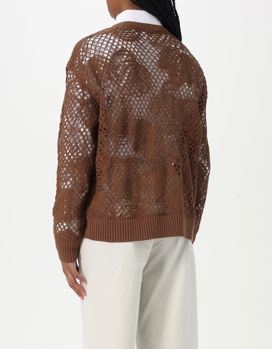 Crochet Knit Pullover Sweater