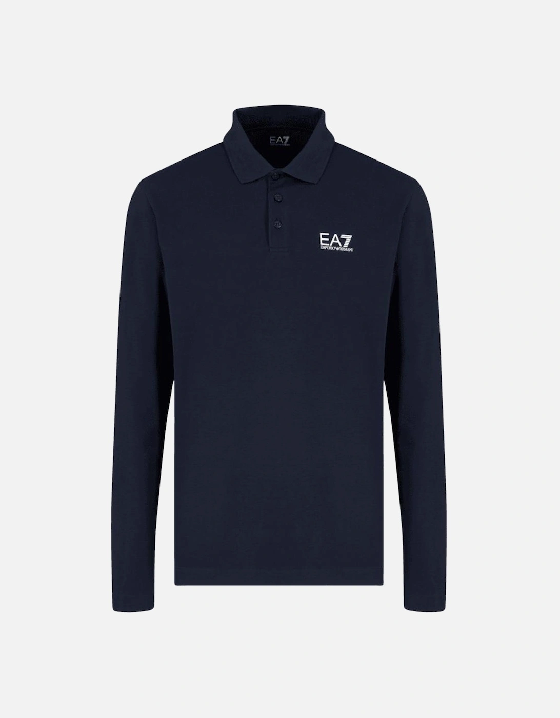 Long Sleeve Pique Cotton Navy Polo Shirt, 4 of 3