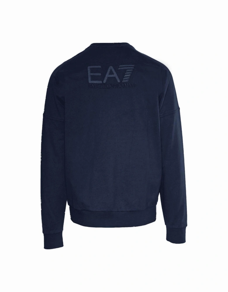 Embroidered Rear Logo Navy Sweatshirt